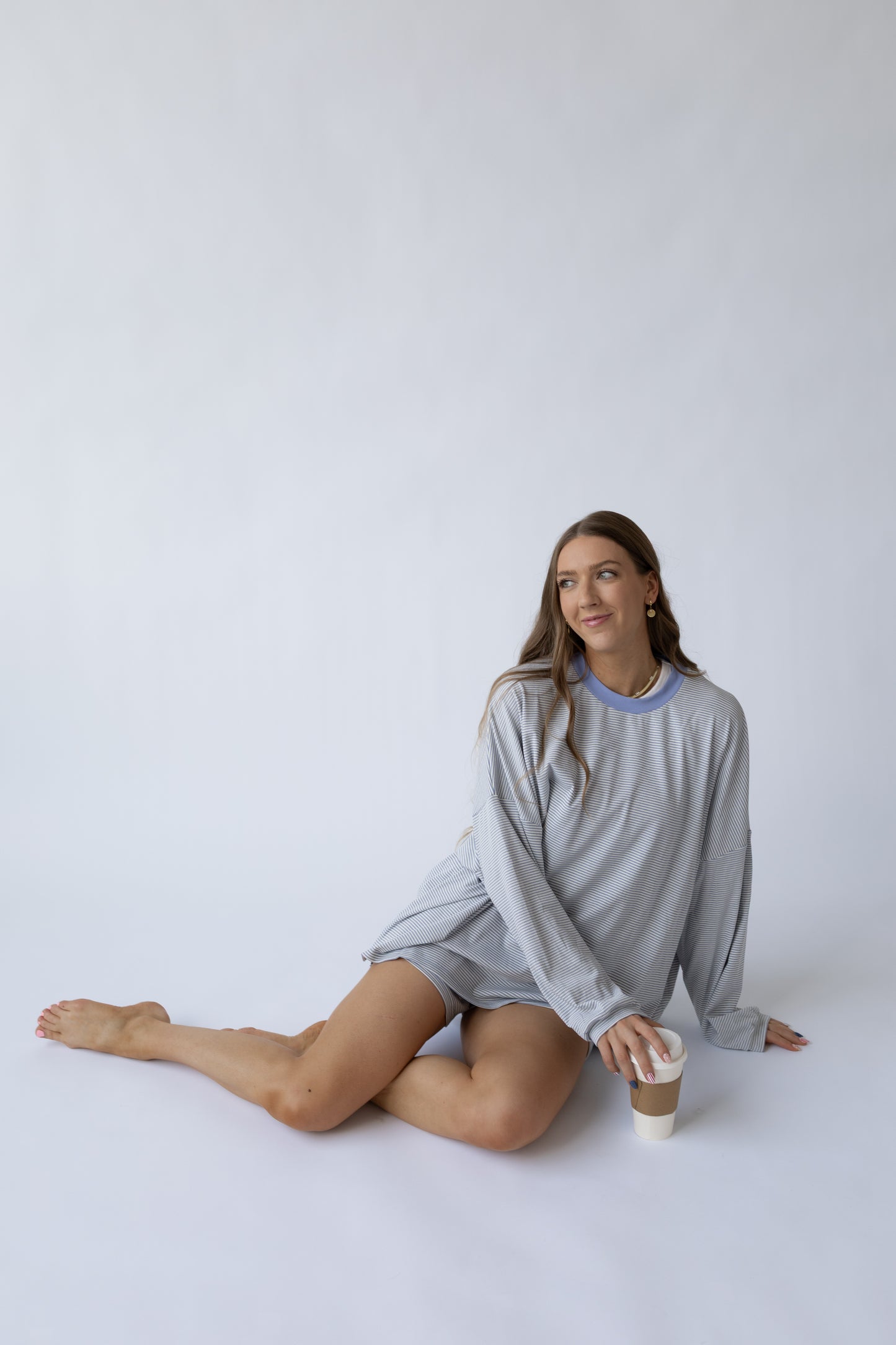 Asher Striped Top — Periwinkle