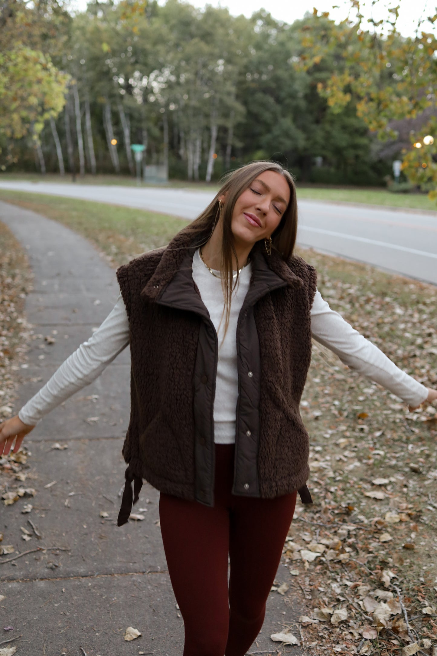 Isla Teddy Vest - Chocolate Brown