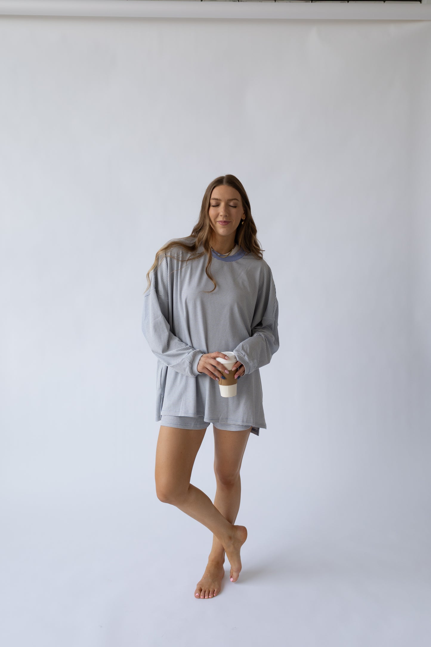 Asher Striped Top — Periwinkle