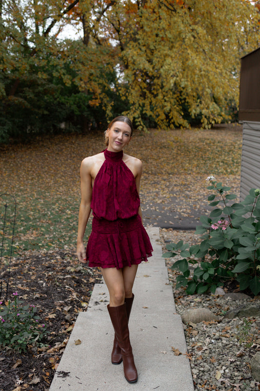 Bordeaux Mini Dress