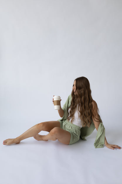 Asher Striped Shorts — Green