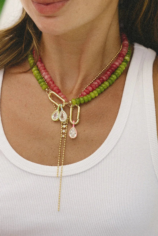 Carrie Toggle Necklace — Pink